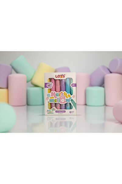 Lets Marshmallow Pastel 6’lı Yıkanabilir Jel Mum Boya – Kolay Temizlenir