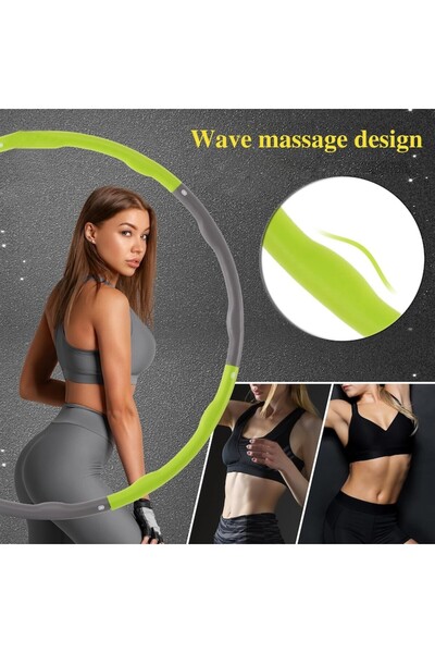 Kesment Hula Hoop cu masaj, detașabil, liliac/gri, 95 cm