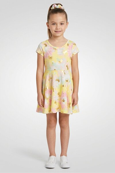 Young Hearts Kids Girl 3 Pieces Sequin Dress And Headband, Multicolor