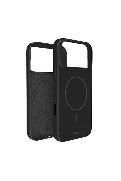 Puro Husă Pulse MagSafe pentru iPhone 17 Pro - Negru Lucios din PC cu microfibră