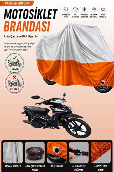 Cemku Double Gray Top - Orange Bottom, Rear Bag Compatible King Motor Kr-50 B...