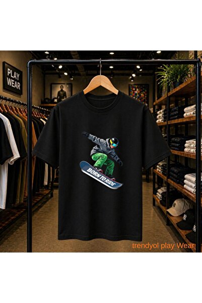 playwear Μπλουζάκι με στάμπα Kayakcı στο στήθος, 100% βαμβακερό, υπερμεγέθη, ...