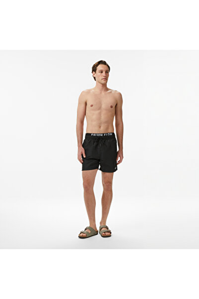 Calvin Klein Erkek Siyah Orta Boy İpli Boxer Yüzme Şortu