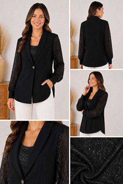 LOVE KOL SİMLİ TEK GÜĞME BLAZER CEKET