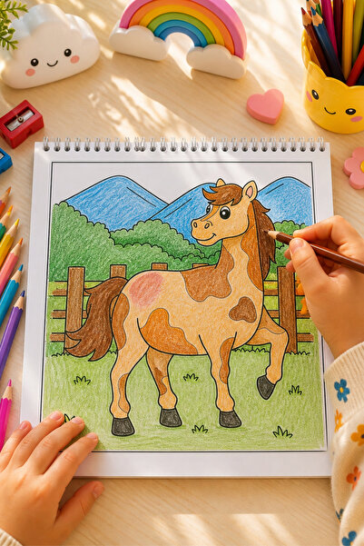 birikiyedi Cozy Animal Coloring Book – Cute Animals/20 Images/Relaxing Coloring/Adult & Children/Coloring Book/21X21 cm