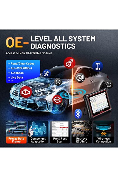 Autel جهاز تشخيص اجهزة فحص السيارات نظام مراقبة ضغط الإطارات MK900-TS