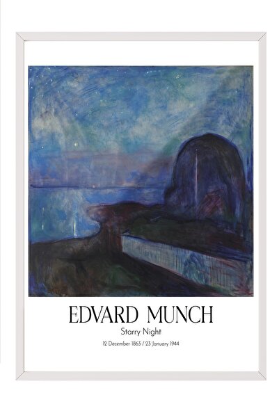 Postifull Edvard Munch - Zvezdana noć, slika u belom okviru, umetnička serija...