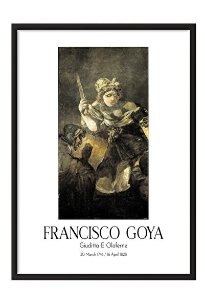 Postifull Francisco Goya - Judita i Oloferne, slika u crnom okviru, umetnička...
