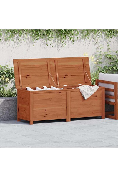 vidaxl Brown outdoor cushion box 150x50x56 cm solid fir wood