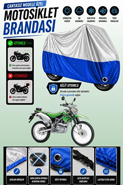 Cemku Twin غطاء محرك متوافق مع دراجة كاواساكي KLX 150 L باللون الرمادي من الأ...