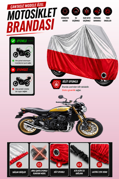 Cemku Twin غطاء محرك متوافق مع كاواساكي Z 900 RS باللون الرمادي من الأعلى وال...