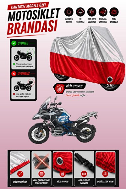 Cemku Twin غطاء محرك متوافق مع سيارة BMW R 1200 GS باللون الرمادي من الأعلى و...