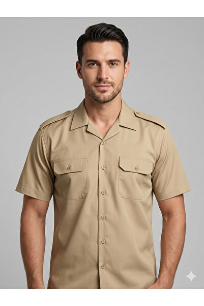 lead work wear Zabitan Haki gömlek kısa kol