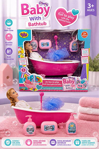 düşler oyuncak dünyası Küvette Duş Yapan Eğitici Banyo Arkadaşım Bebek Seti