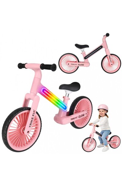 Ikonka Bicicleta fara pedale pentru copii Trike Fix Glow Pink, cadru cu 20 mo...