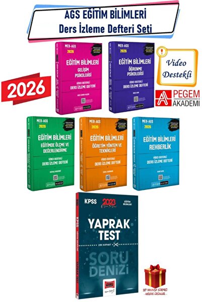 Pegem Akademi Yayıncılık 2026 Pegem AGS Eğitim Bilimleri Ders İzleme Defteri ...