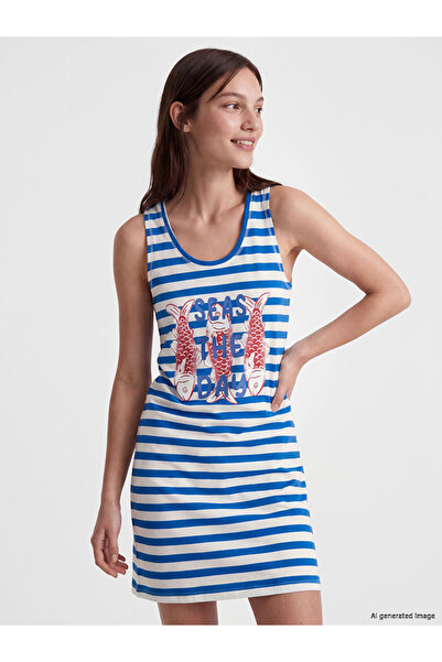 LC Waikiki Crew Neck Printed Women's Nightgown