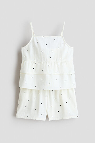 H&M 2 Parçalı Pamuklu ve Baskılı Set