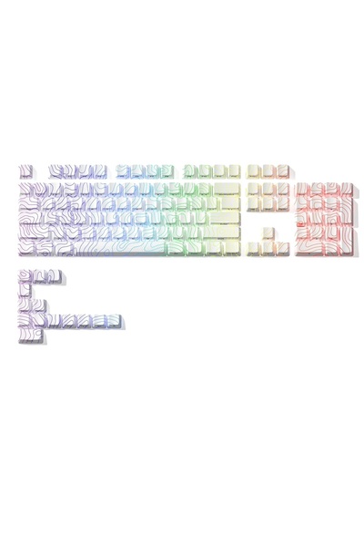 Meyer Gaming XVX Topographic Keycaps 118 Tuş RGB Işık Geçiren Beyaz Tuş Takım...