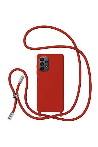 lemontti Husa Silicon cu Snur Samsung Galaxy A23 5G Rosu (protectie 360°, mat...