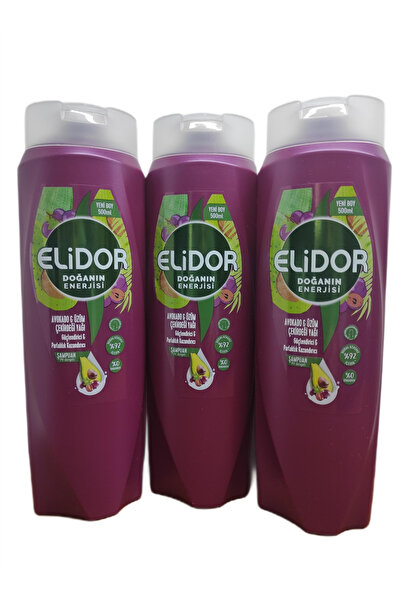 Elidor AVAKADO & ÜZÜM ÇEKİRDEĞİ YAĞI ŞAMPUAN 500 ML X 3 ADET