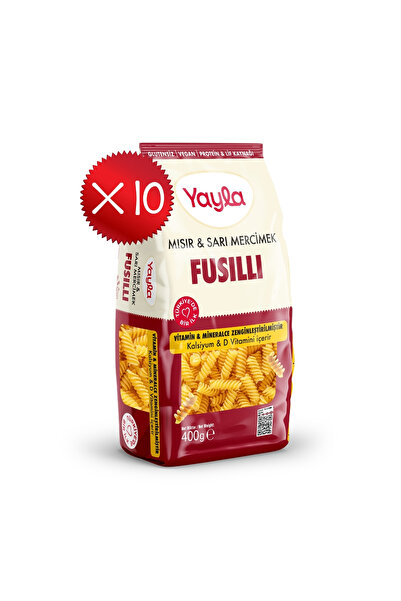 Yayla Mısır ve Sarı Mercimek Fusilli Makarna 400 g x10