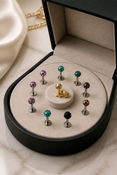 Monalisa Home Çelik 9 Adet Tragus Pirsıng