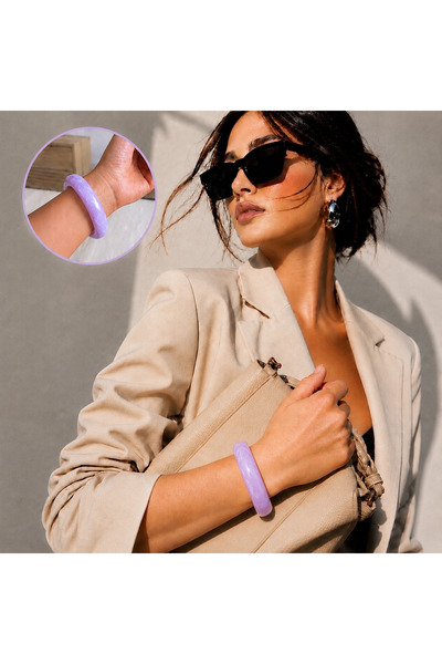 synshop Purple Color Trend Vintage Bone Resin Marble Patterned Zarax Model Br...