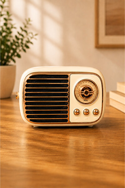 Cephone TR Retro Bluetooth Hoparlör Kablosuz Taşınabilir Nostaljik Speaker TF...