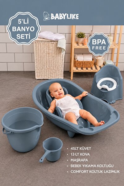 Babylike 5'li Bebek Seti- Küvet&lazımlık/yıkama Koltuğu&kova&maşrapa