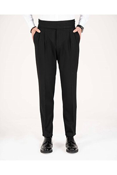 TerziAdemAltun Pantaloni bărbați slim fit stil italian negri T14630