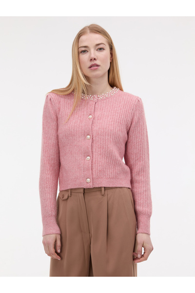 ORSAY Light pink women's cardigan with appliqué
