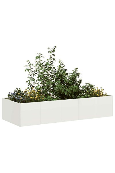vidaxl Jardiniera alb 200x80x40 cm otel