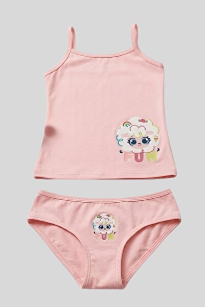 ww waka waka kids store Girl's Cotton Strap Tank Top and Panties Underwear Set
