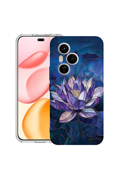 bestcase Αντικραδασμική Θήκη για Honor 400 Pro, Φλοράλ - Λωτός με σχέδιο βιτρ...