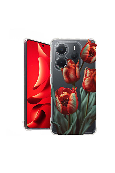 bestcase Husă Antișoc pentru Xiaomi Redmi Note 14 5G, Florală - Lalea Roșie, ...
