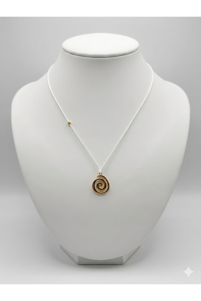 Sphere Jewelry Beyaz Spiral Gold Kolye