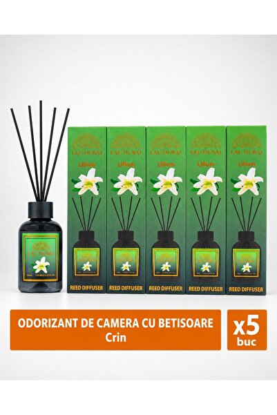 Eau Dubai Set 5x Difuzoare cu Parfum Aromatic pentru Camera, EAU DUBAI, Crin,...
