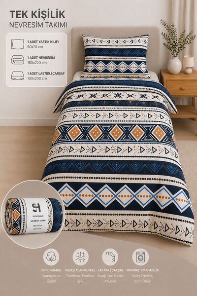 Sheri Home Tekstil YENİ Lastikli Çarşaflı Tek Kişilik Nevresim Takımı SWEETHE...