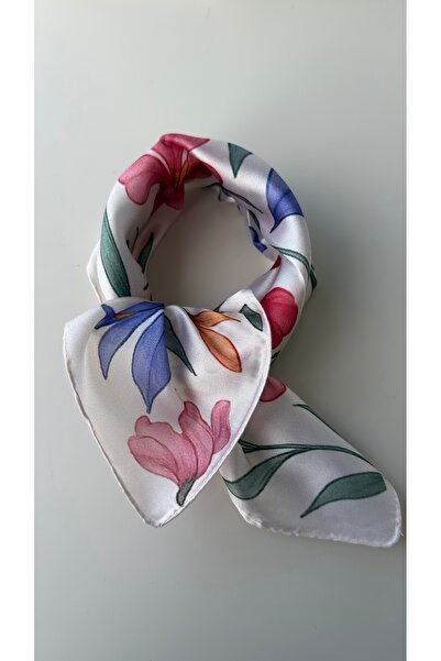 who knows ¿ Beige Cream Floral Patterned Scarf Bandana Women's Clothing Acces...