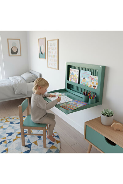 UYART HOME Minimal Tasarımlı Katlanır Çocuk Aktivite Masası ve Duvar Çalışma ...