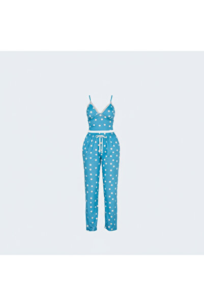 Lady Lingerie 93% Cotton Made Stylish Crop Top and Loose Trousers Pajama Set ...