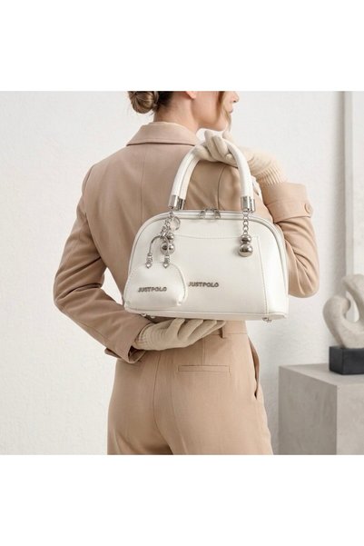 Just Polo حقيبة نسائية جلدية أنيقة للاستخدام اليومي مع حزام متقاطع