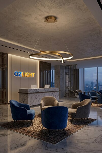 OZLIGHT AYDINLATMA Modern Minimalist Gold LED Sarkıt Avize - 100 cm - 20W - 2...