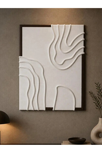 ADAGRAF SANAT ATÖLYESİ Minimalist Modern 3D Dokulu Alçı Rölyef Tablo El İşçil...