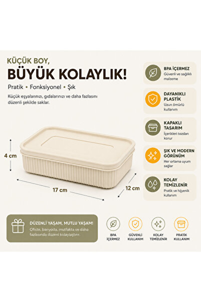 Clinica Storage Box with Lid Multi-Purpose Organizer