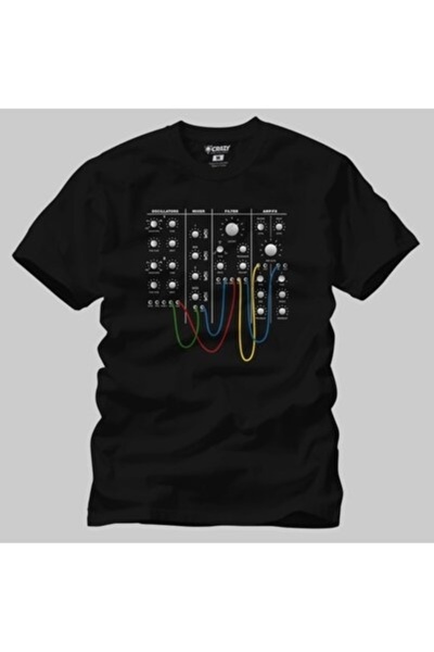 yiou trendy clothing تي شيرت Crazy Men Modular Synthesizer Chest Patchwork
