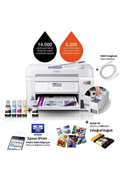 EPSON Renkli Tanklı Yazıcı Otomatik Çift Taraflı Baskı ADF Otomatik Belge Bes...