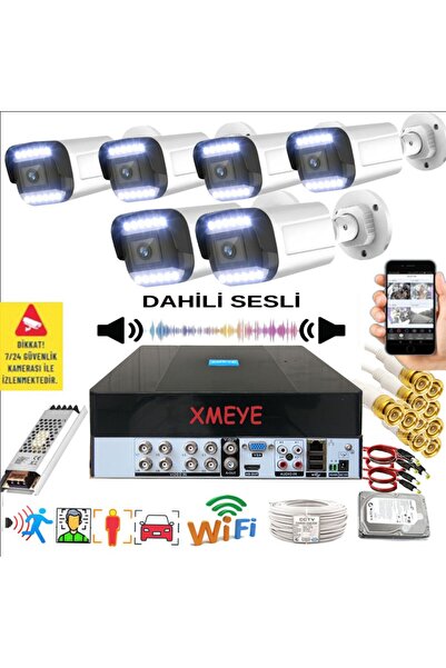 BİSES 6 lı Sesli Araç İnsan Yüz ve Hareket Algılayan 5 MP Lens 12 Warm Led Ge...