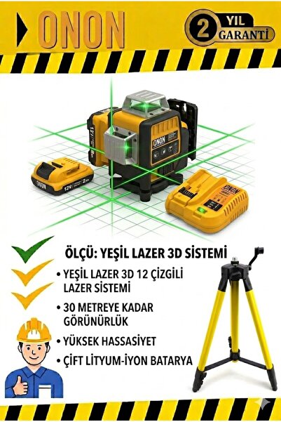 12 ÇİZGİ LAZER HİZALAMA ( TRİPODLU )